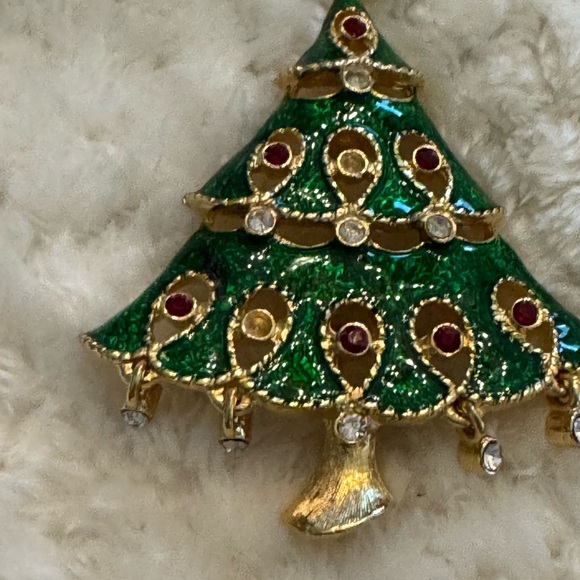 3 Beautiful CHRISTMAS PINS. Cane and tree are  2 1/2” and bells are 2 1/2” wide - Picture 3 of 4